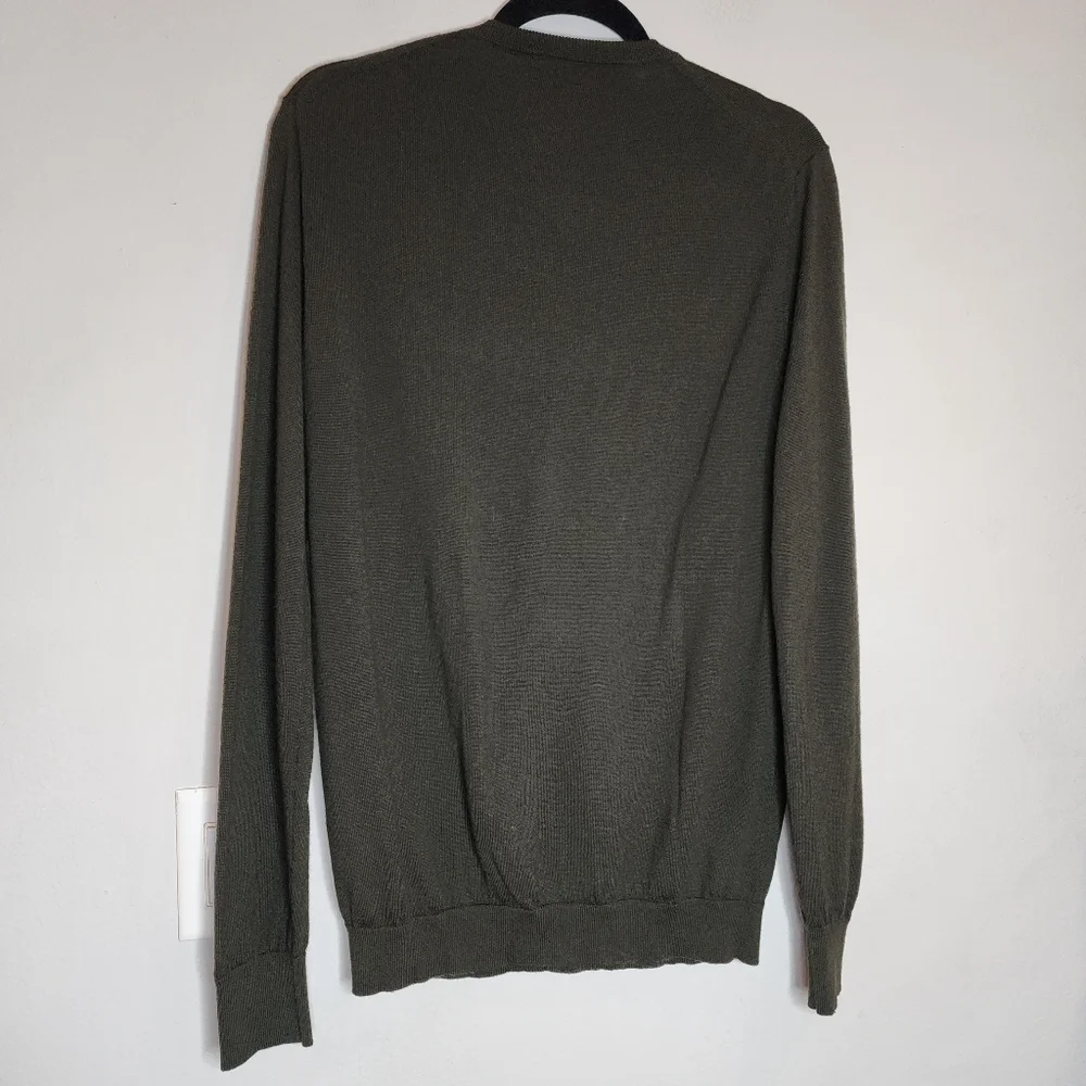 Size MT J. Crew Merino Wool Green Sweater V-neck Men's Size Medium‎ Tall